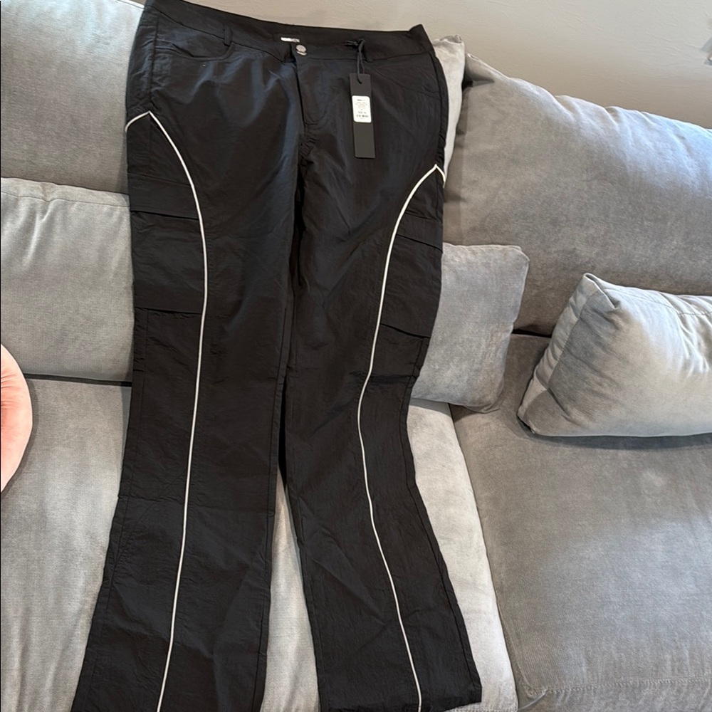 Black Pants with White Piping